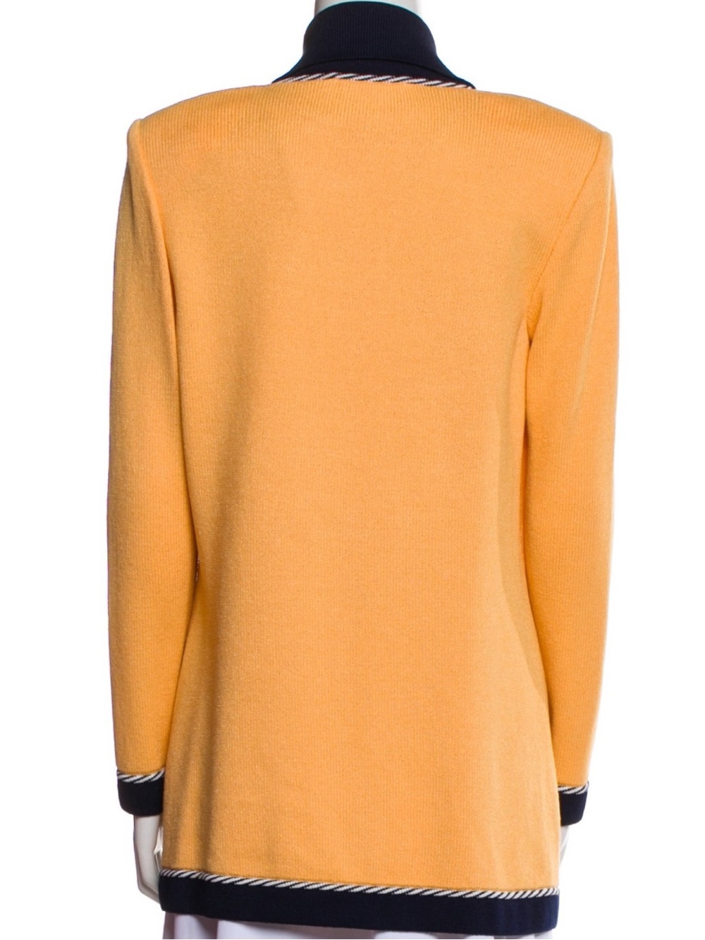 St. John Collection Santana Knit Colorblock Skirt Suit – Yellow & Navy – Size M - Picture 8 of 10